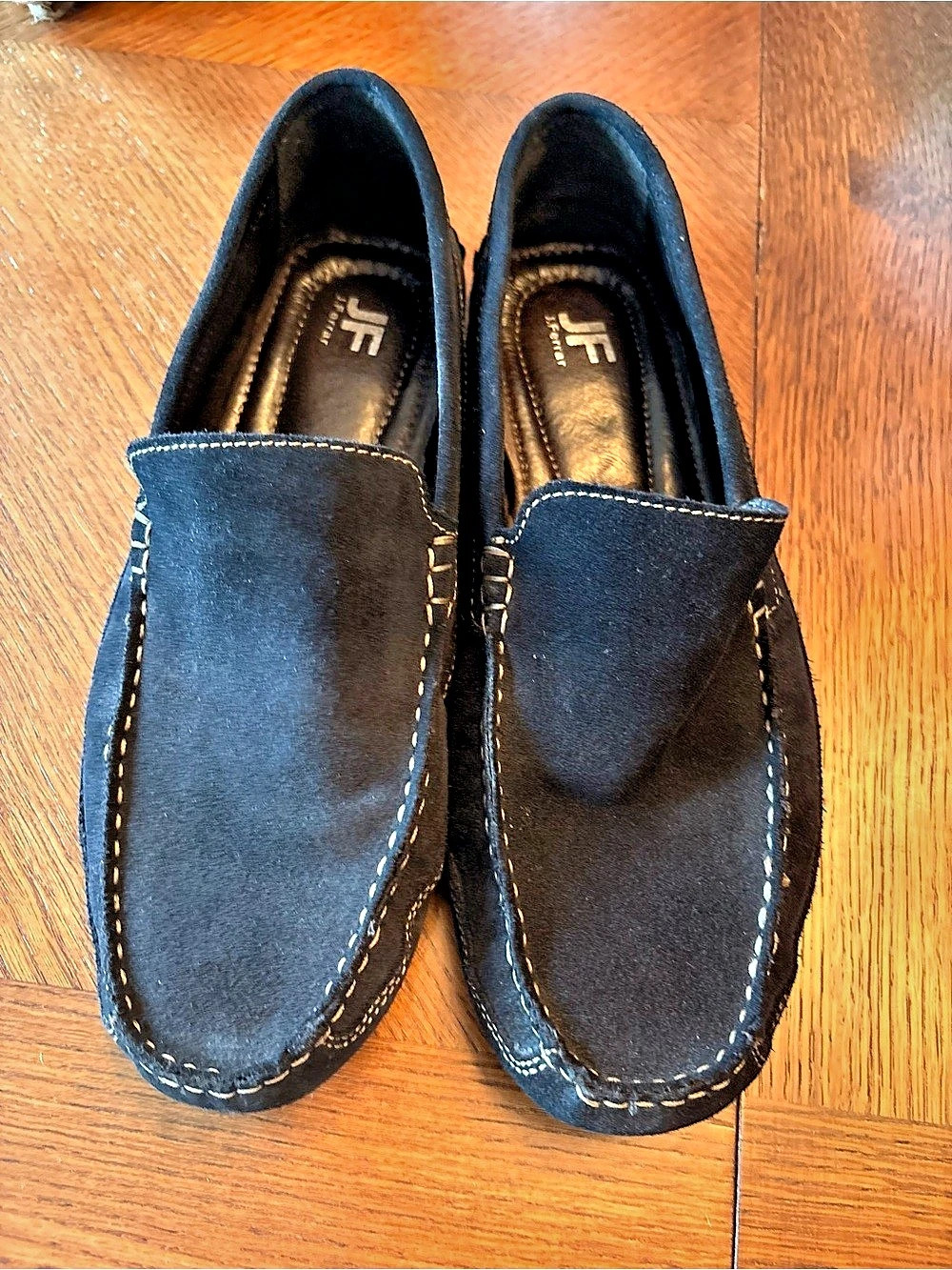 J. Ferrar Men’s 11M Suede Leather Slip On Loafers Moc Toe Dress Shoes